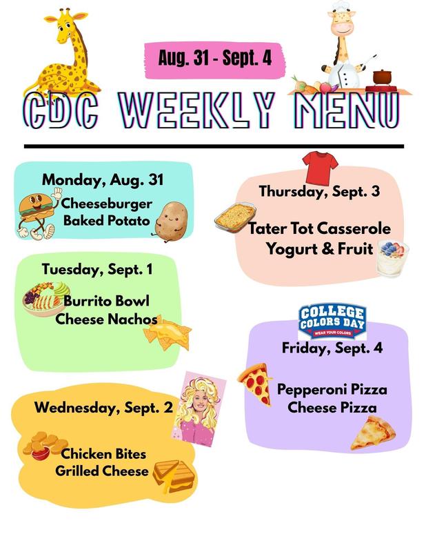 CDC lunch menu