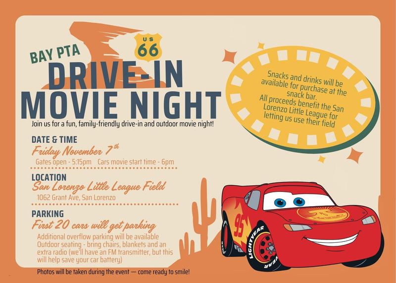 PTA Drive-In Movie Night 11/7/2025  6pm