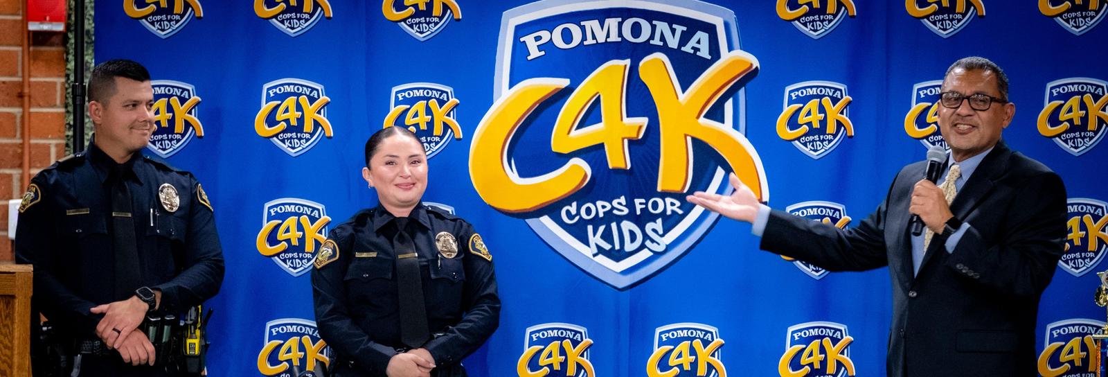 Principal celebrating Pomona PD officers