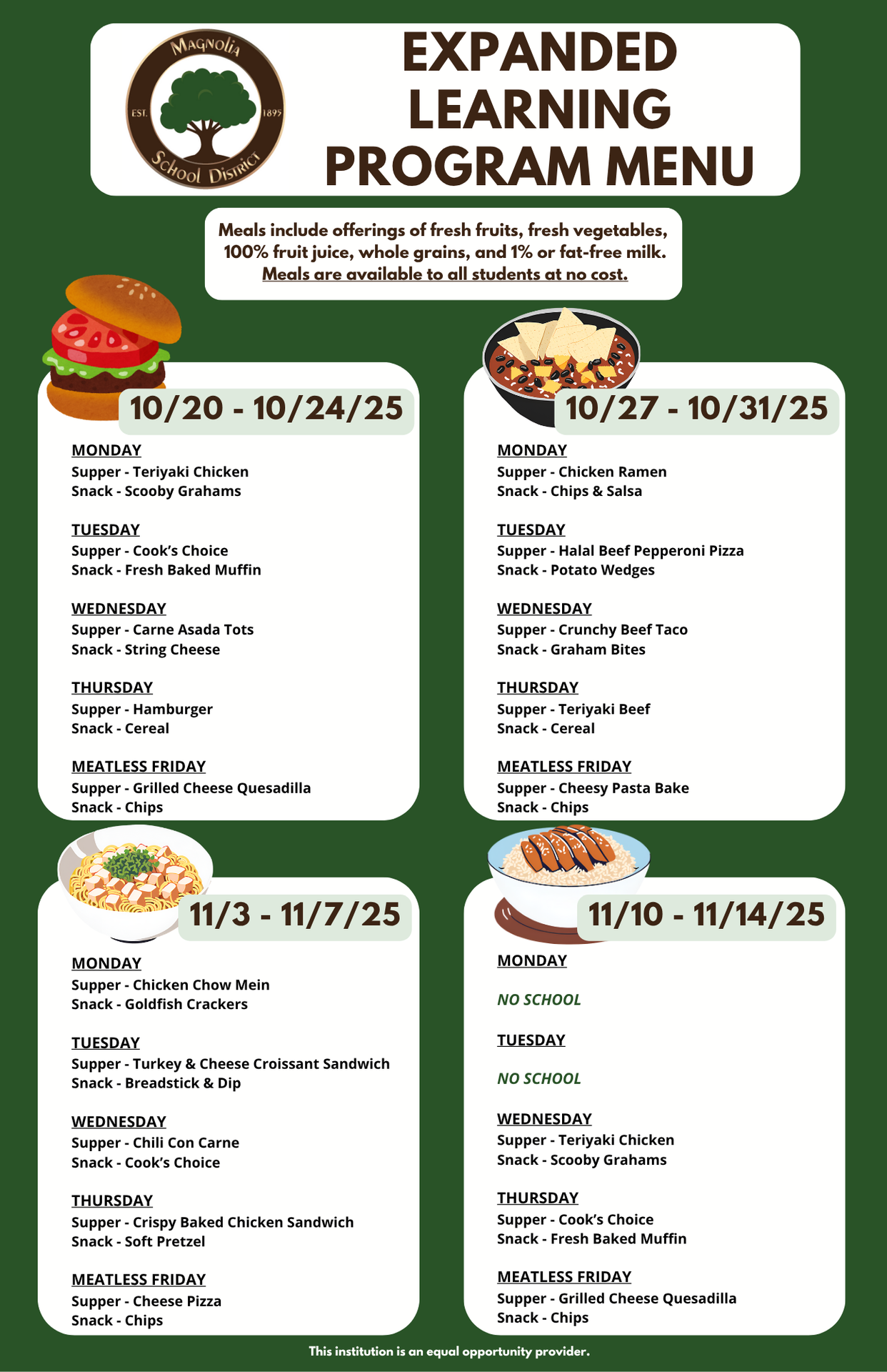 ELP Supper and Snack Menu OCT-NOV 2025