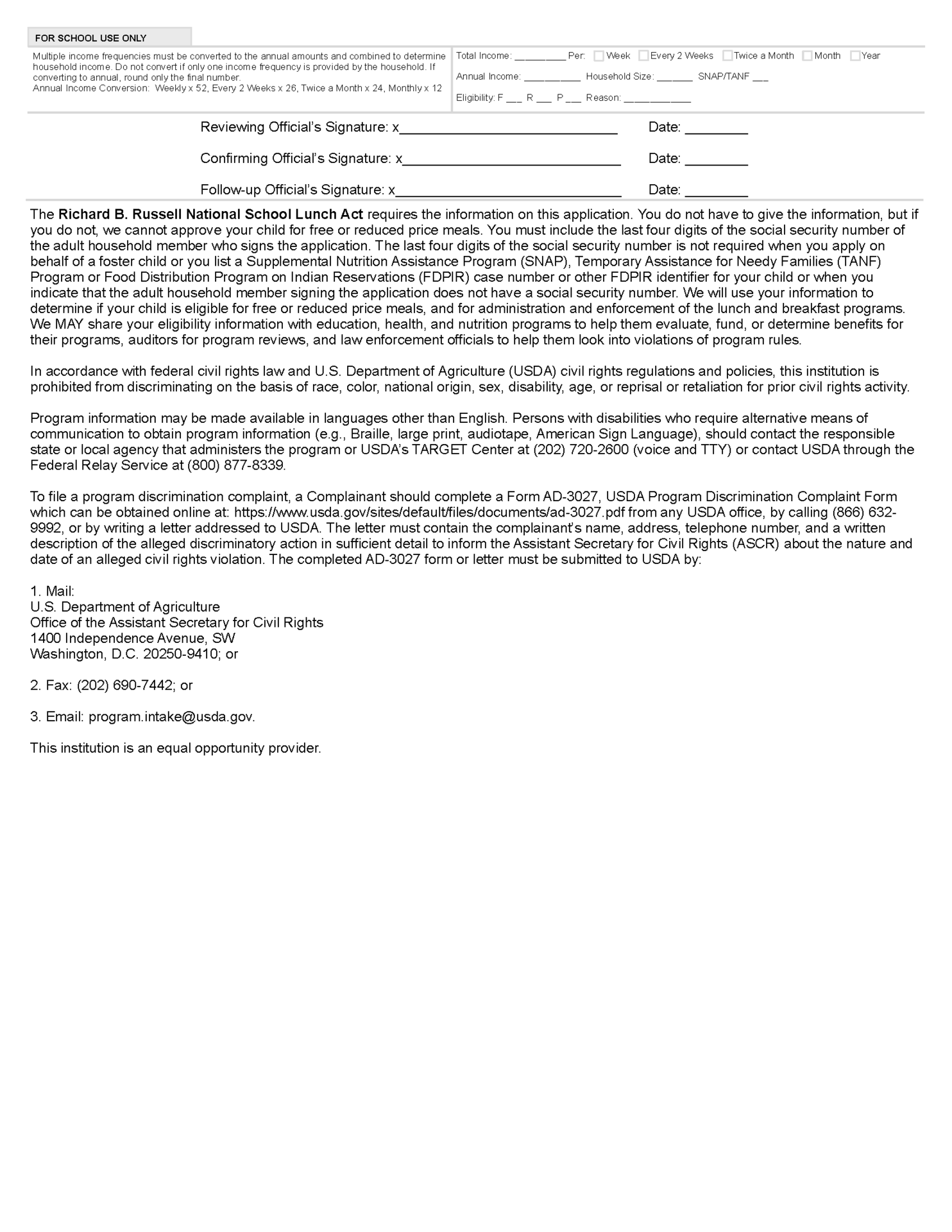 Reduced Meal Application Final Sheet 