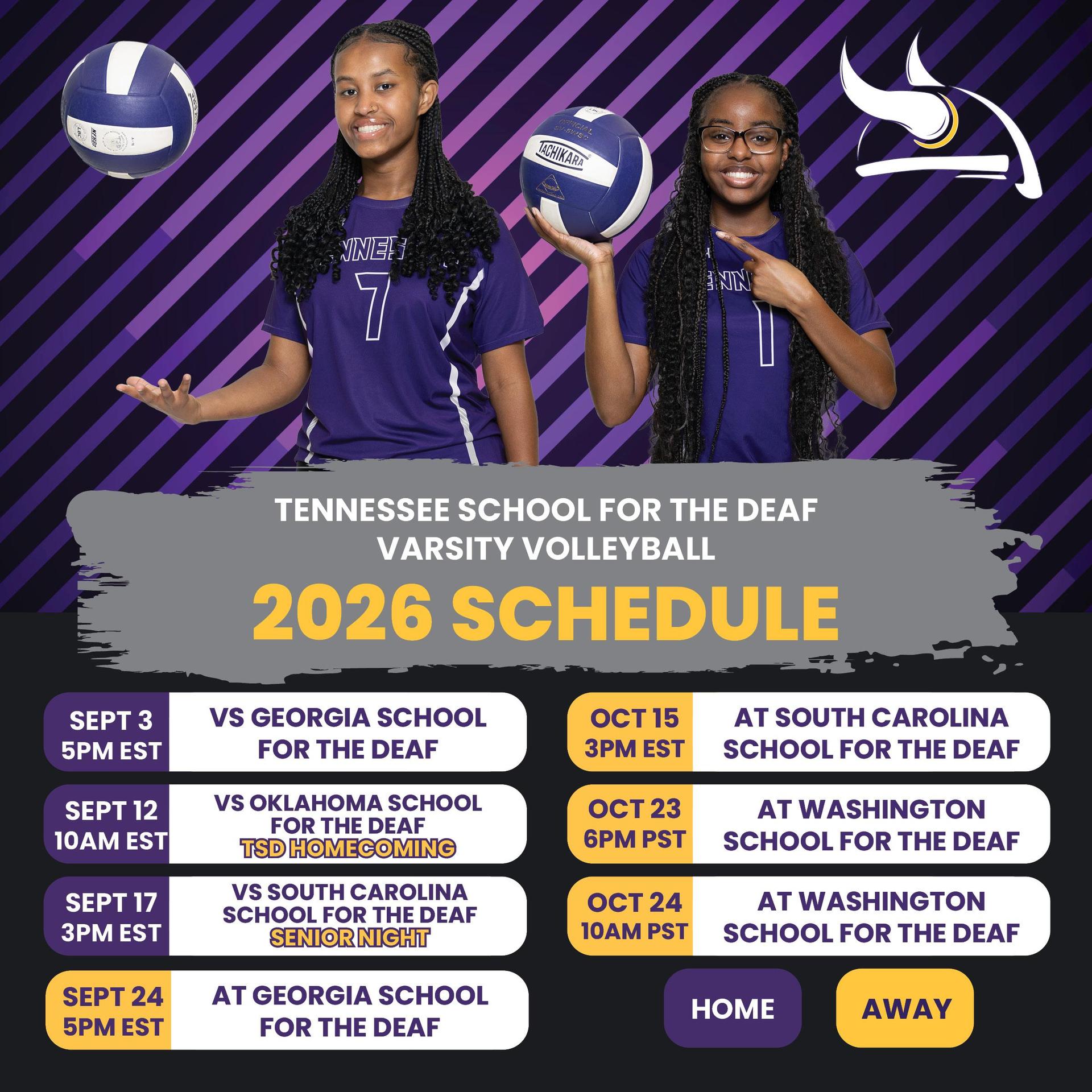 2025 TSD Volleyball Schedule
