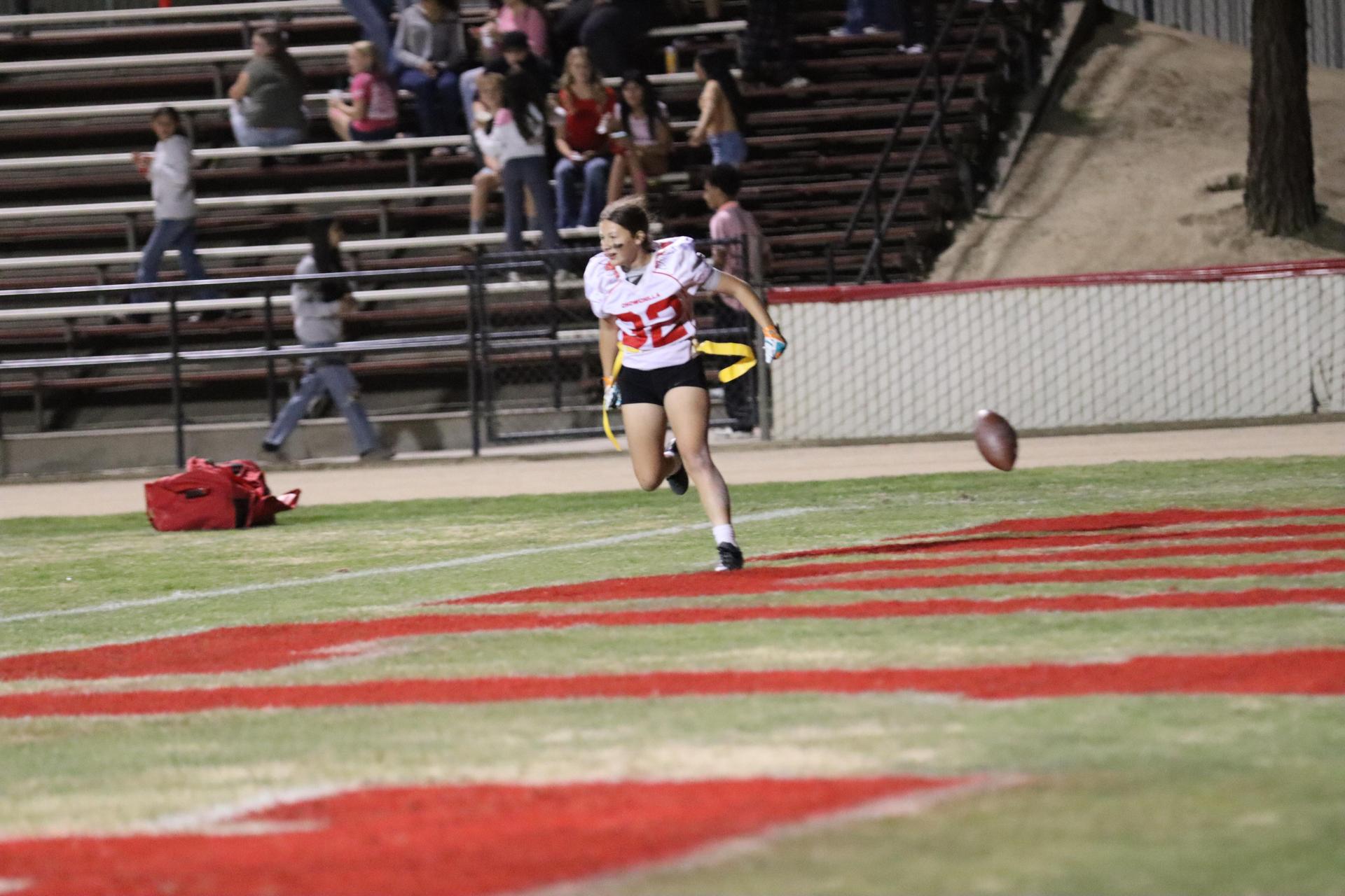 girls playing flag football