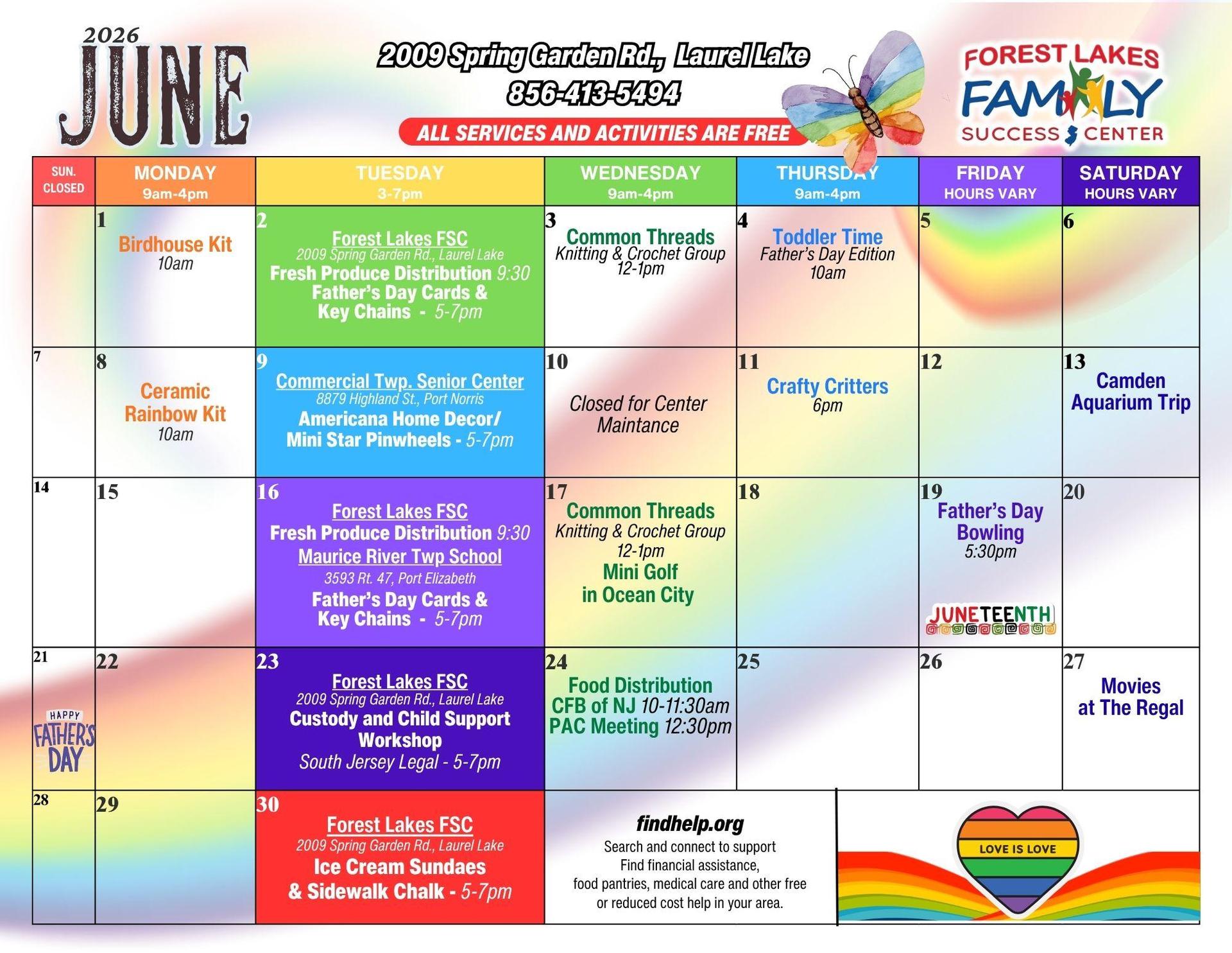 Forest Lake June Calendar