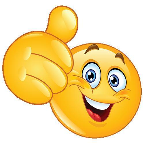 Happy face with thumb up