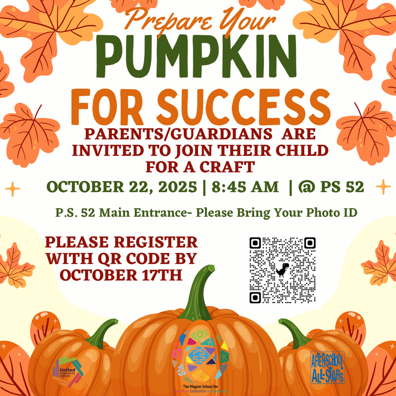fall leaves and pumpkins for school event on October 22, 2025