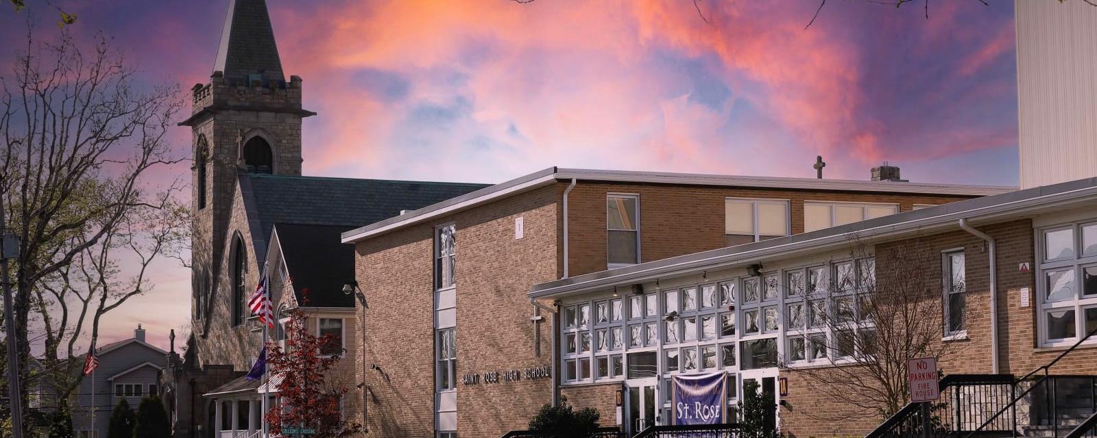  Sunset over St. Rose High School
