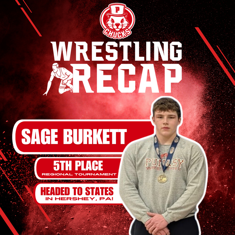 Sage Burkett photo with Chucks Wrestling recap logo