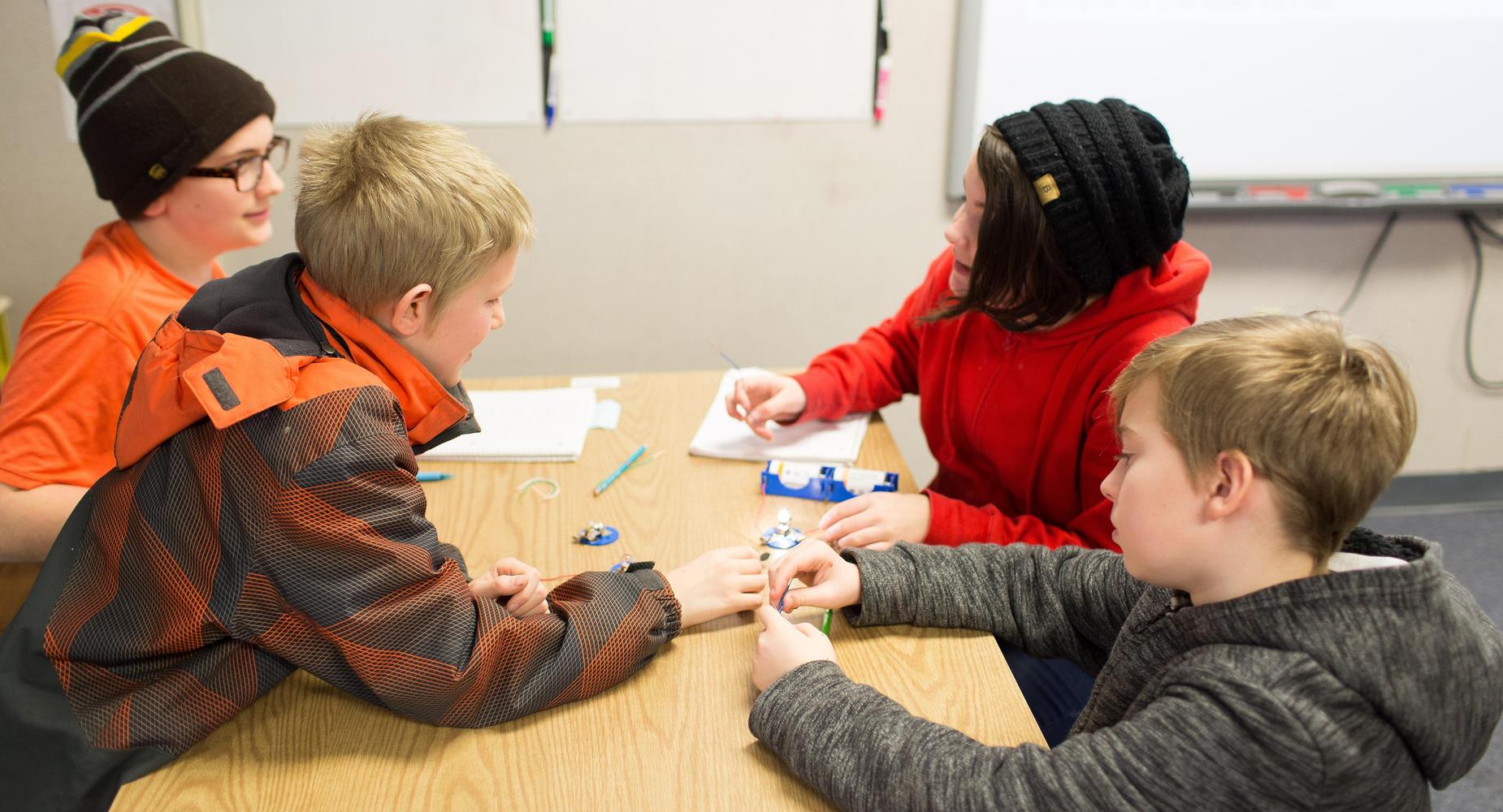 Middle School class in science