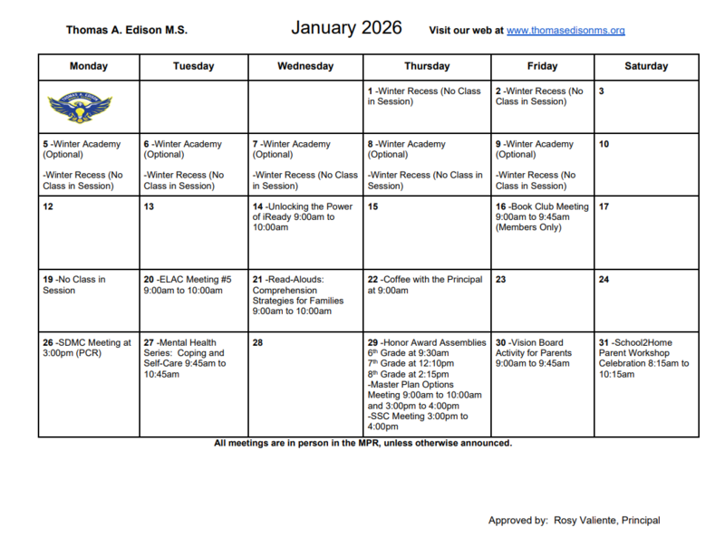 January Calendar Featured Photo