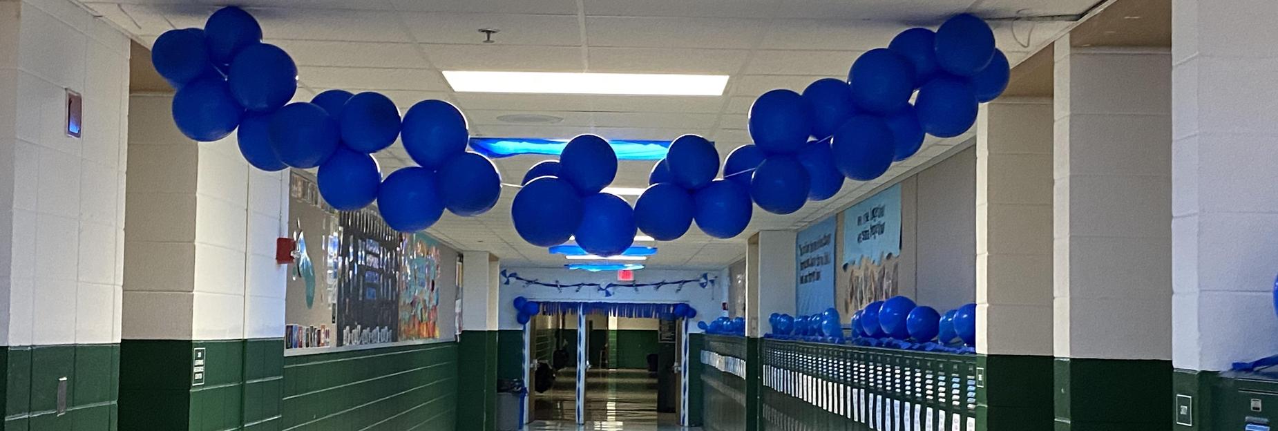 Decorated hallway when students come back