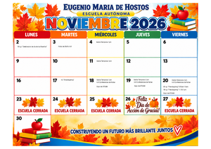 November Calendar Spanish