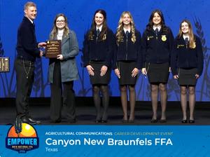 CHS FFA Ag Comms team accepting National Reserve Champion