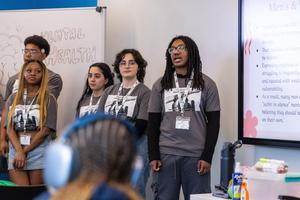 Students in a discussion group