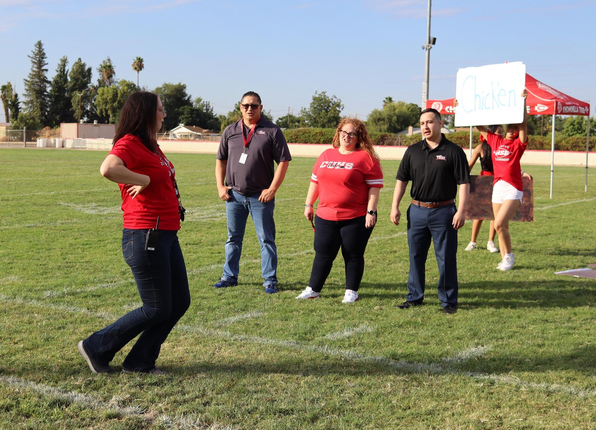 Students and staff enjoying the back to school rally