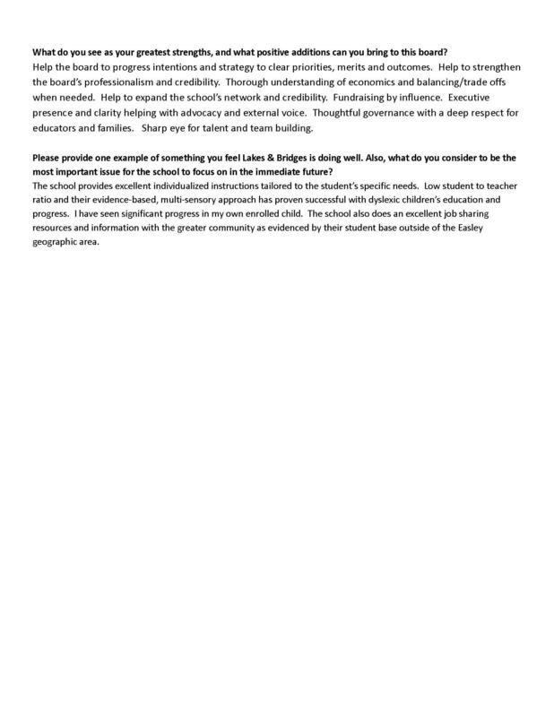 Candidate Profiles for the Board Election