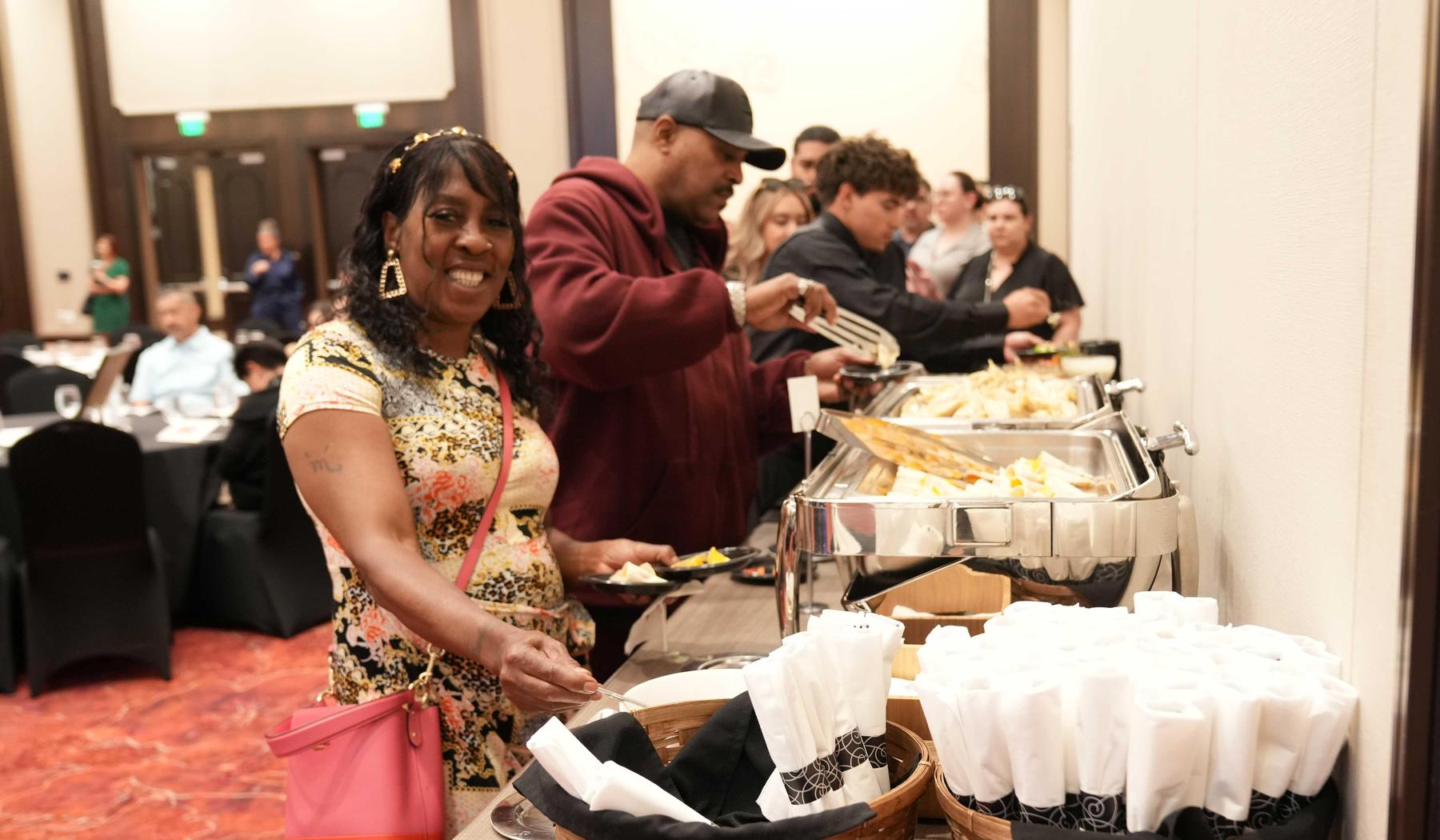 Food line at Ed Foundation Reception