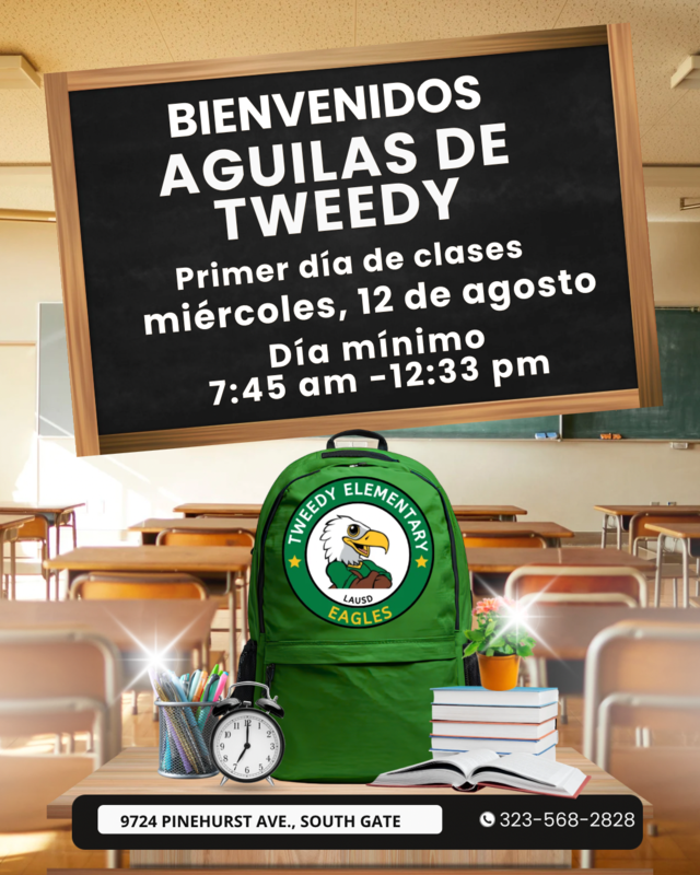 First day of school August 12 En español