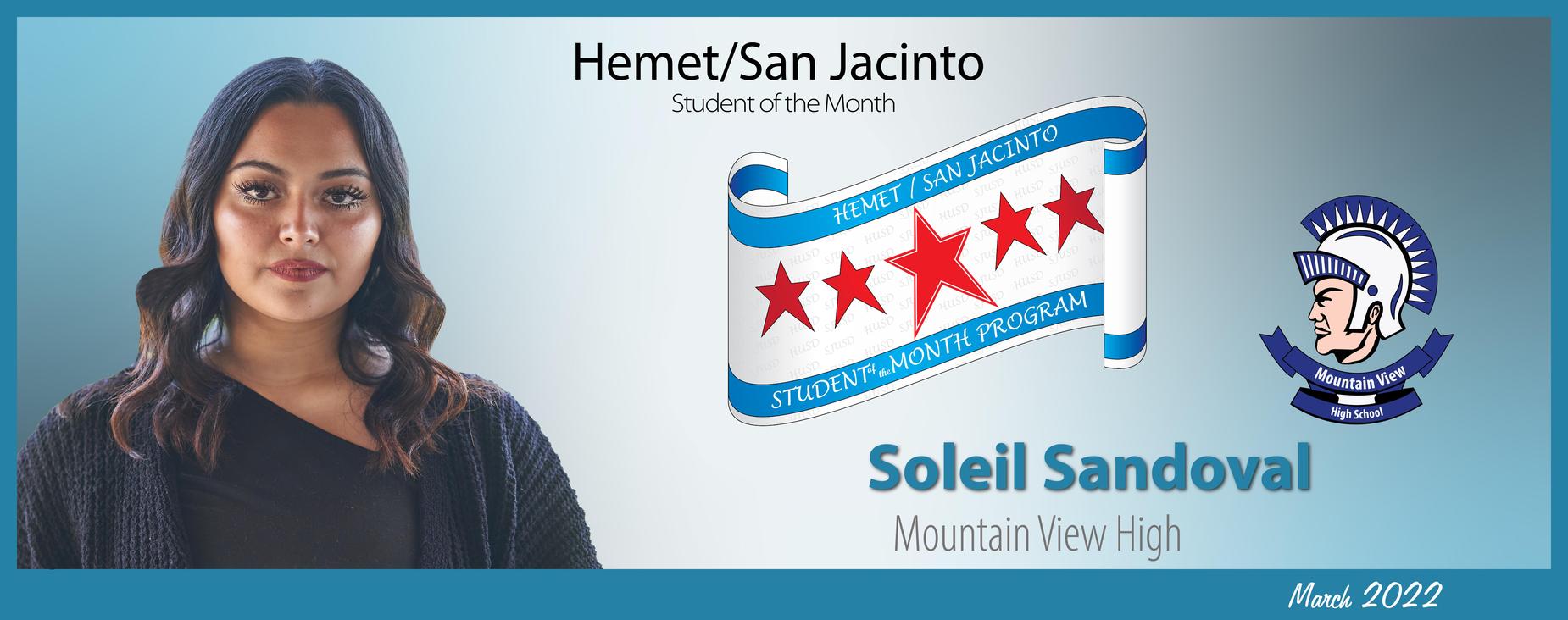 Soleil Sandoval March student of the month for Mountain View High