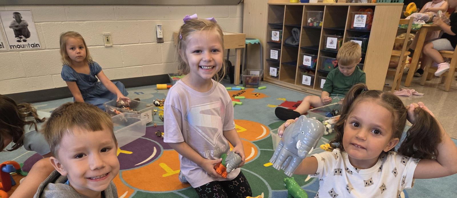 PreK students playing together