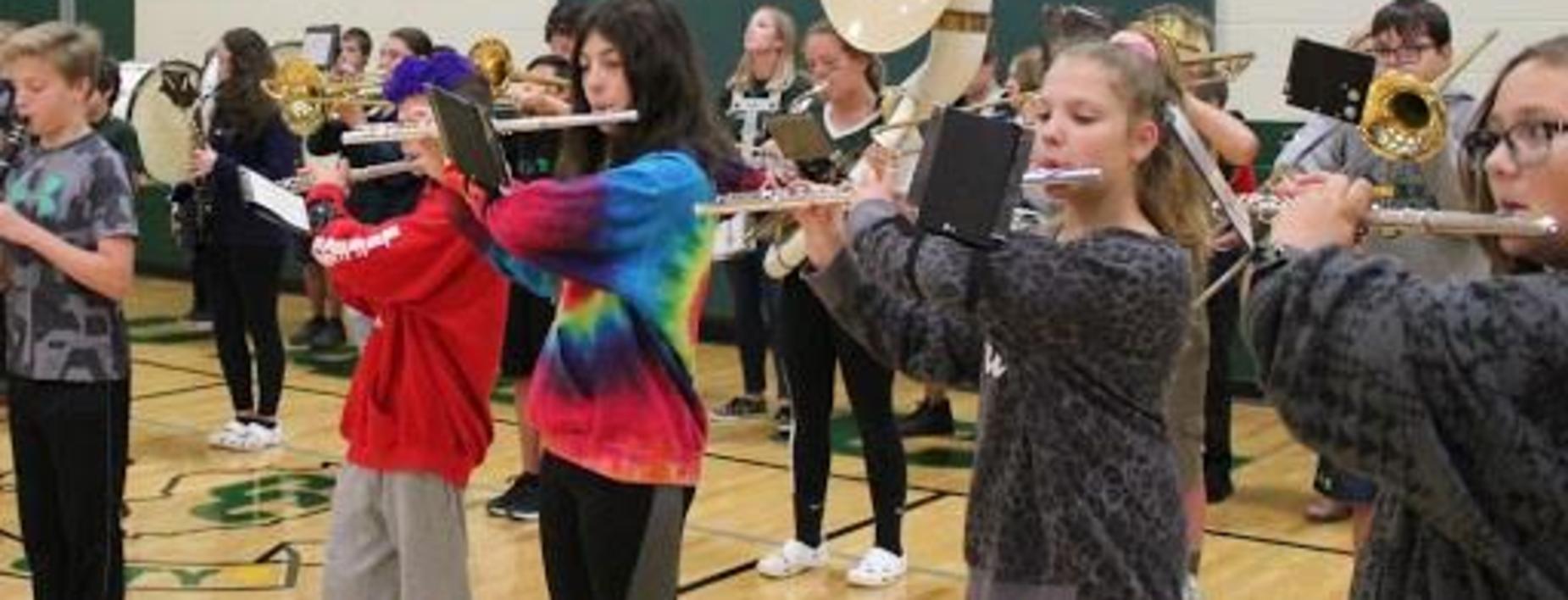 Band at the pep assembly CCMS