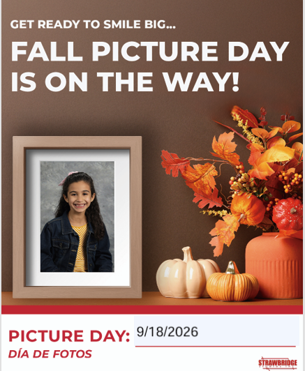 Reminder about Butler Fall Picture Day coming on 9/18/26