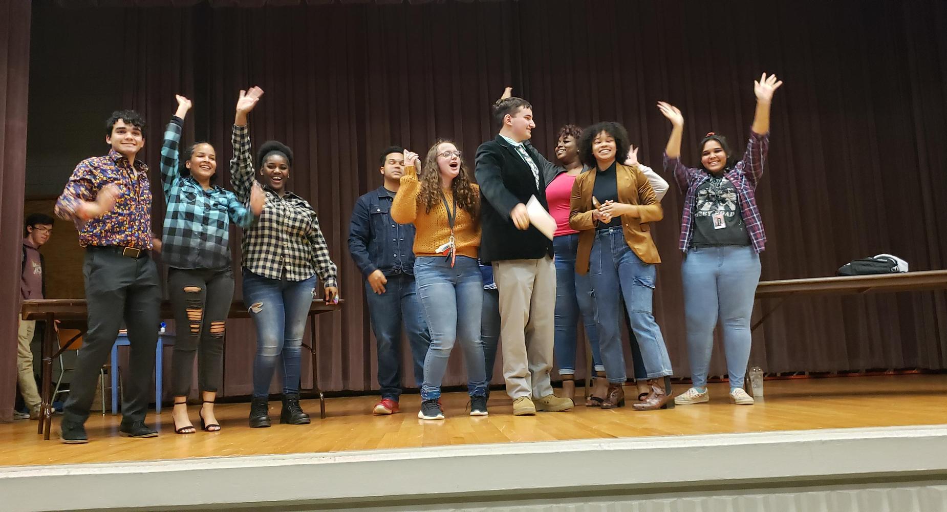 OHS Drama Team taking curtain call