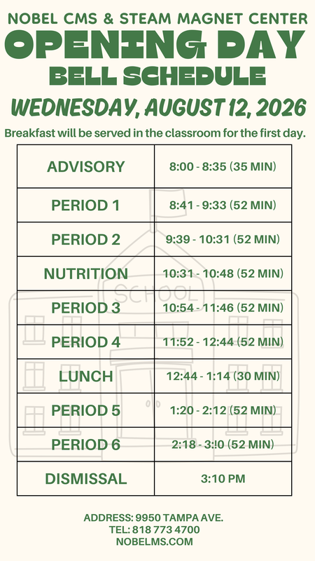 Opening Day Bell Schedule Featured Photo
