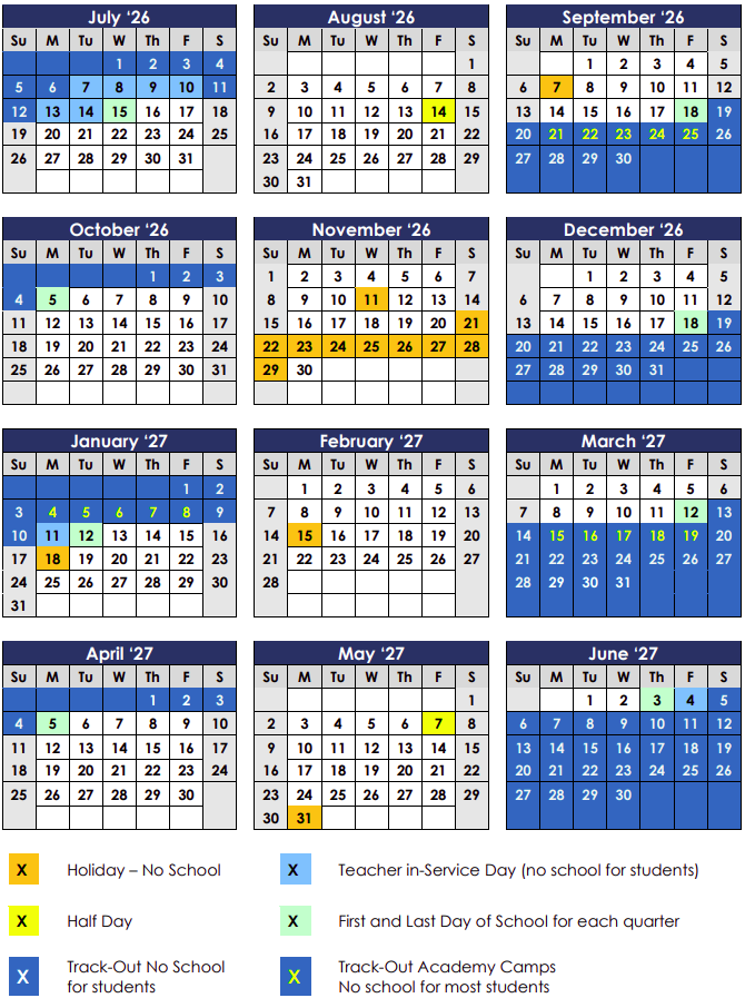 2026.2027 Academic Calendar