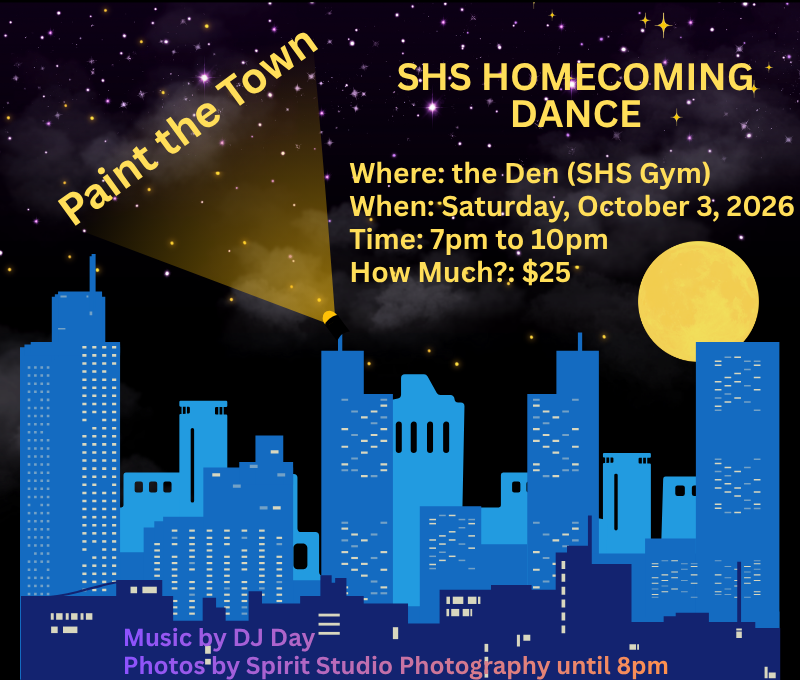 Homecoming Dance Flyer for Saturday, October 3rd, 2026