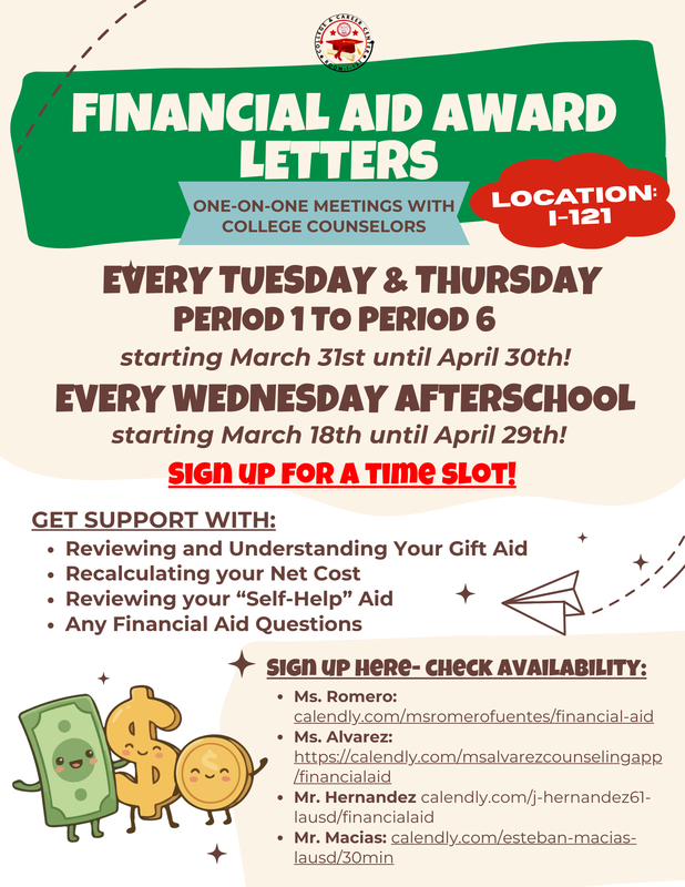 Financial Aid Award Letters - One on One Meetings Featured Photo
