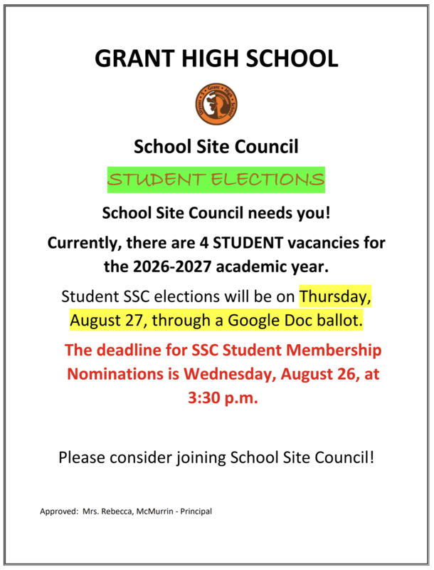 School Site Council Student and Faculty/Staff Elections for 2026-2027 Featured Photo
