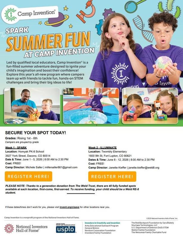 Stem Summer Fun at Camp Invention Flyer
