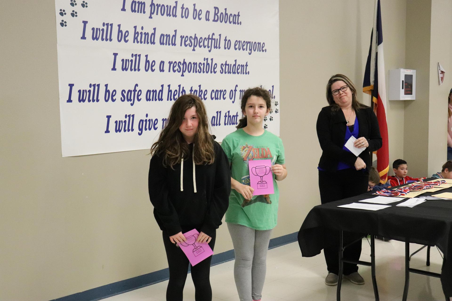 5th grade Music Memory: Sabrina Russell and Jacey Pillans