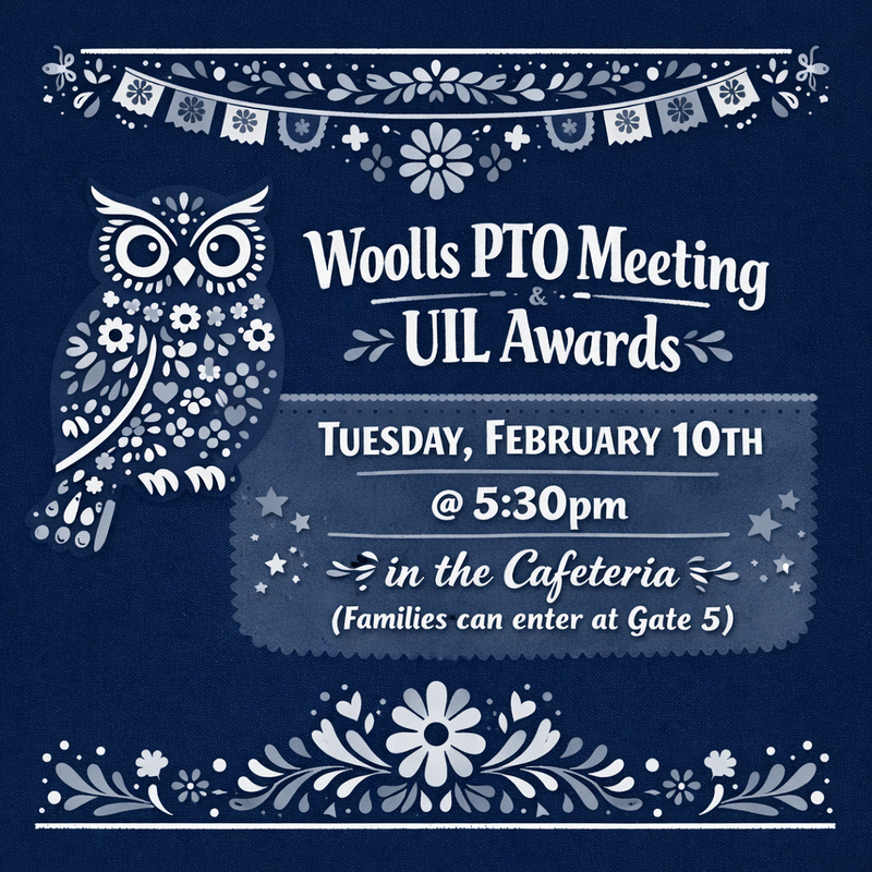 pto & uil awards Feb 10th at 5:30 PM