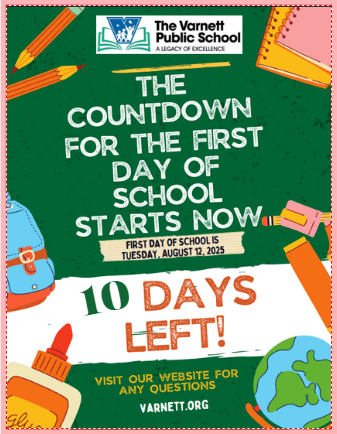 Countdown to the First Day of School, August 12, 2025!