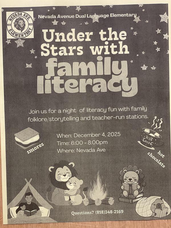 Join us for a night of literacy fun with family folklore/storytelling and teacher-run stations.