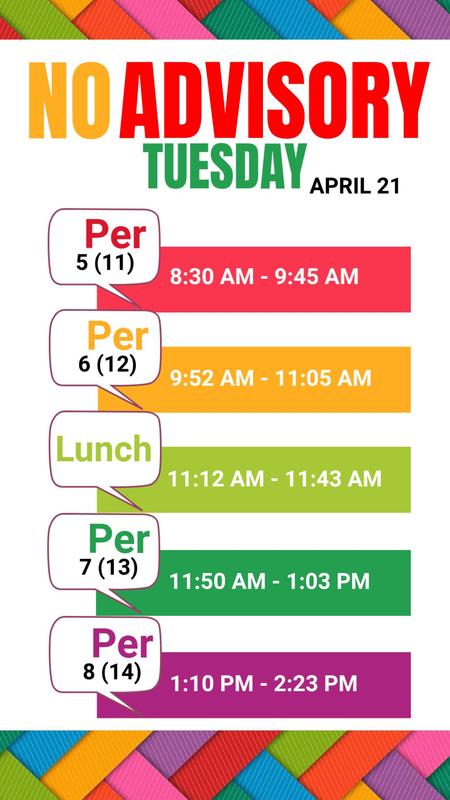 Tuesday Testing Schedule