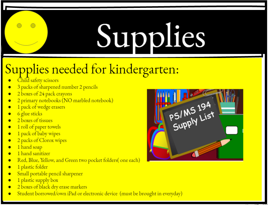 Supply Lists 21 22 Links Resources P S M S 194