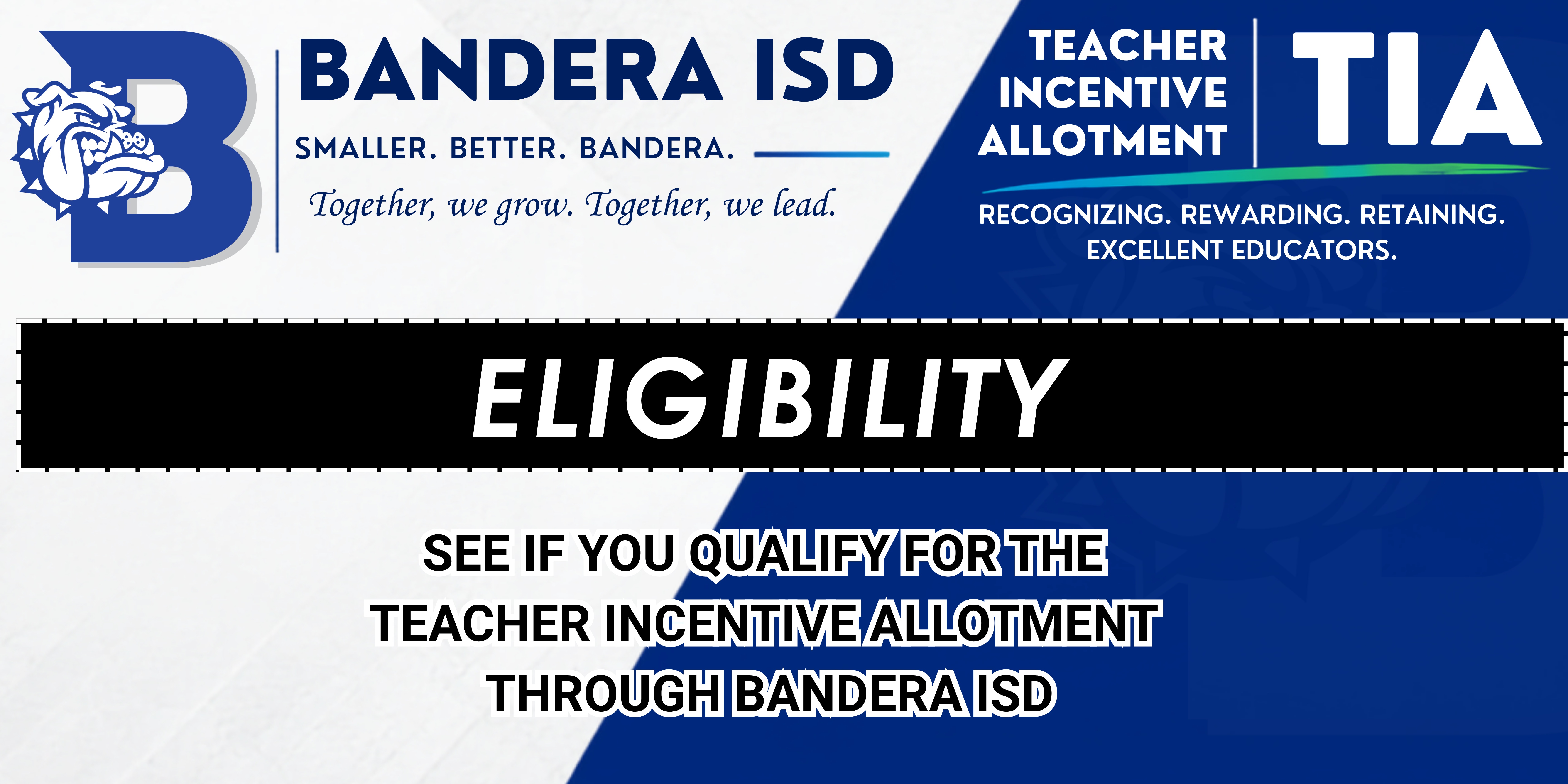 blue white background with bandera logo and eligibility requirements