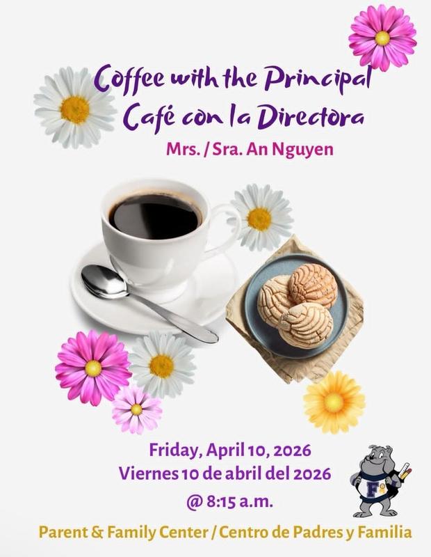 coffee with the principal flyer for families