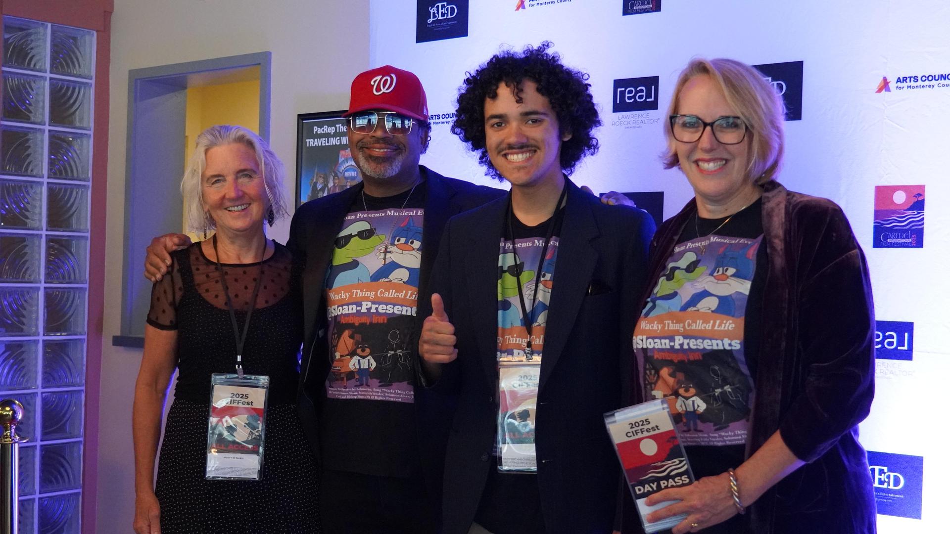 Solomon Sloan at the Carmel International Film Festival with his parents and teacher