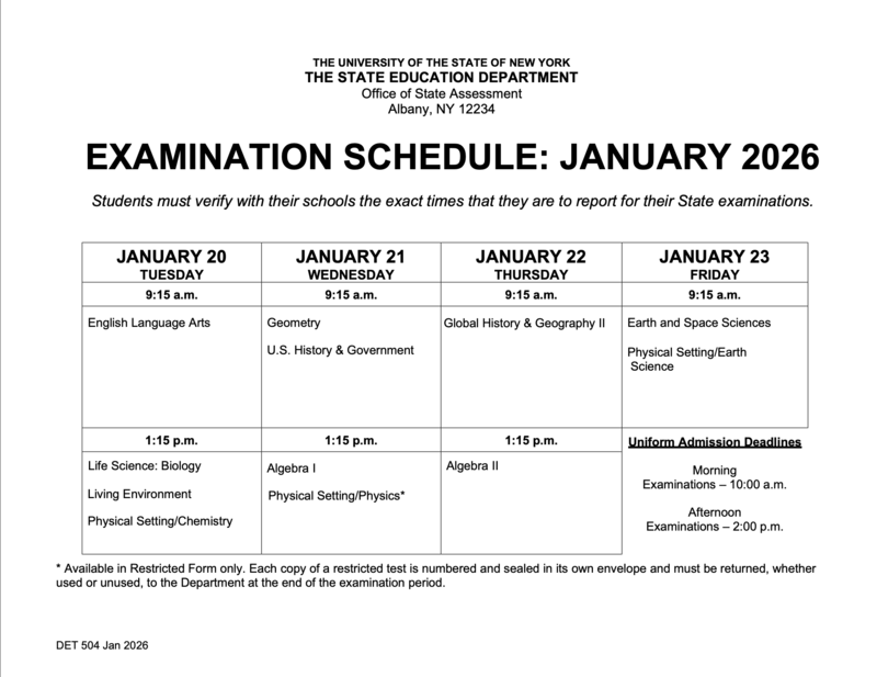 January 2026 Regents