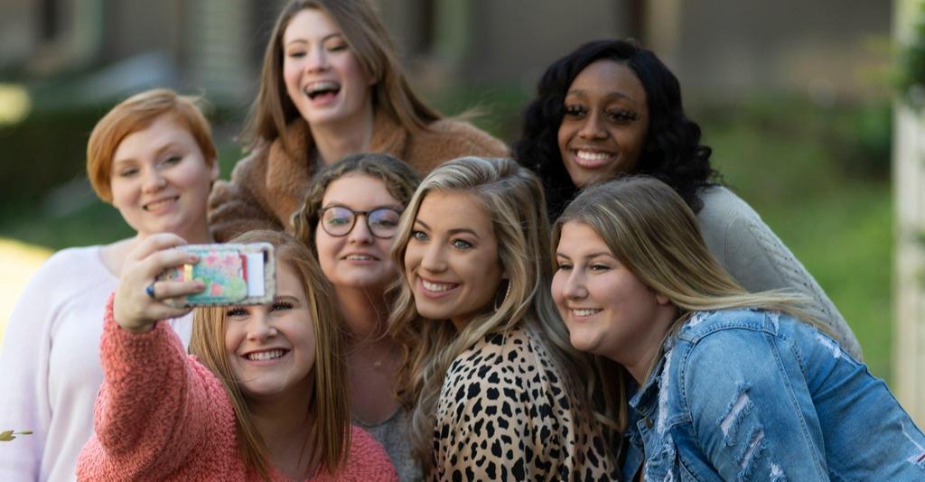 A group of female students
