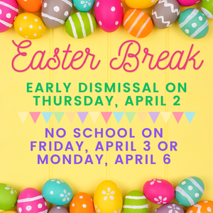 Easter egg background with pastel yellow and colored easter eggs lining the top and bottom