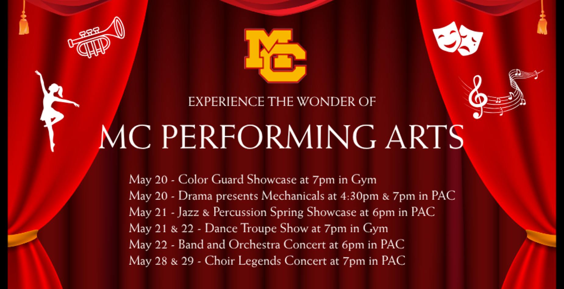Performing Arts Show Schedule May 2026