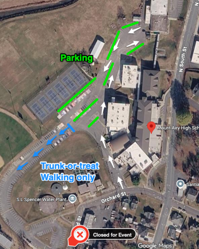 Map for parking and walking