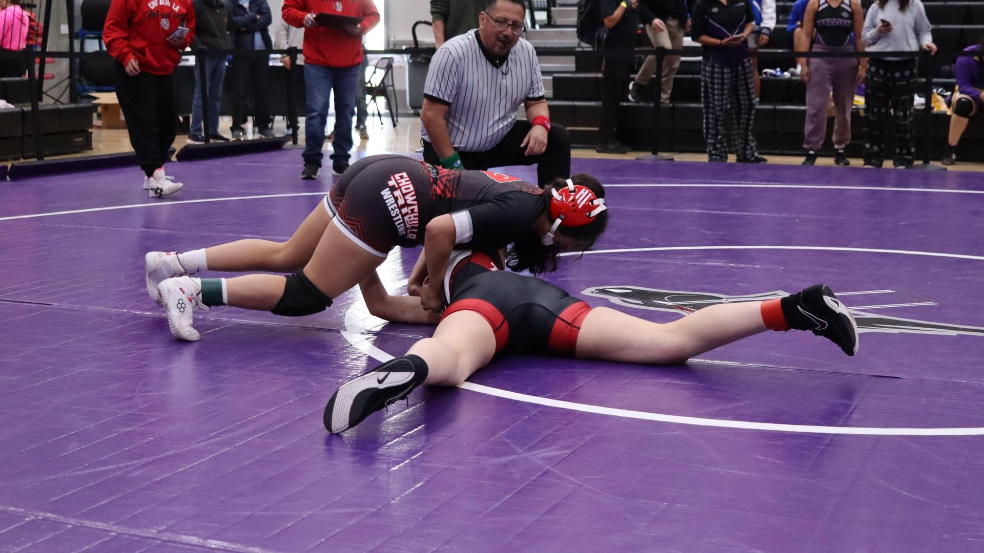 Girls wrestling at madera south