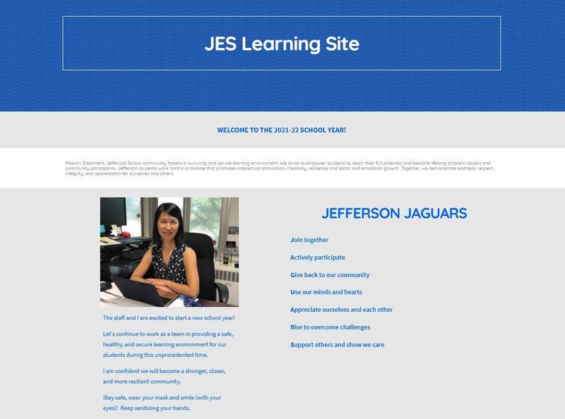 Screenshot of opening page of Jefferson Learning Site