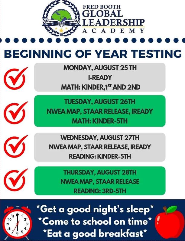 Beginning Of The Year Testing flyer